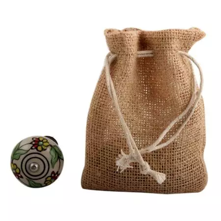 Pea Green Leaf Flower Ceramic Wine Stopper